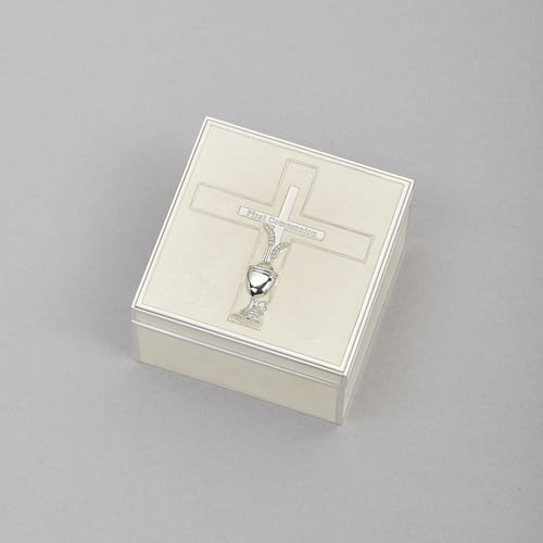 Pearlized First Communion Keepsake Box - 2.25&quot;