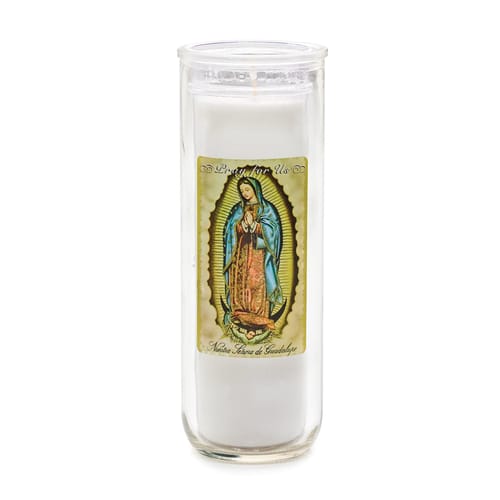 Devotional Our Lady Of Guadalupe Glass Candle - 3 Day - Box Of 12