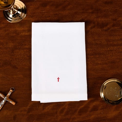 Handmade Irish Linen Corporal With Red Latin Cross