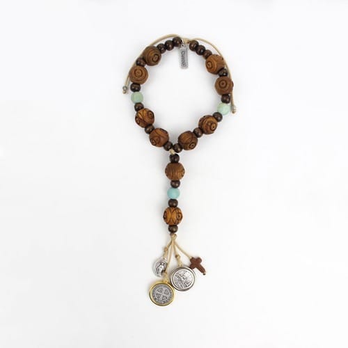 Wood And Gemstone St. Benedict Door Hanger