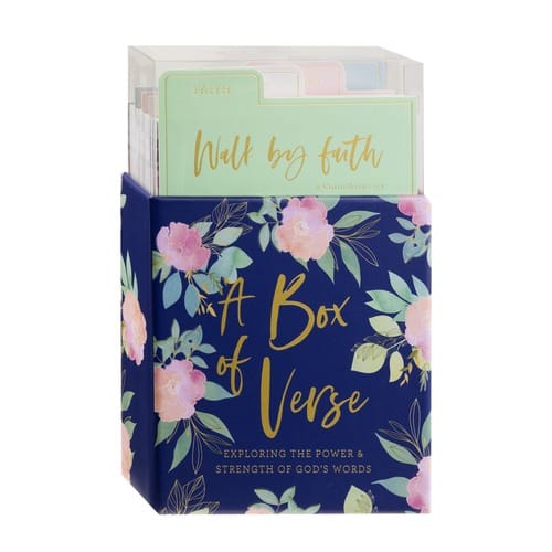 Navy Floral Verse Box