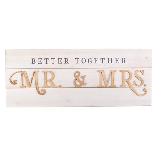 Mr. &amp; Mrs. Better Together Wood Plaque