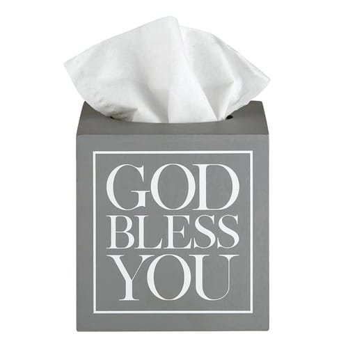 God Bless You Square Tissue Box Cover