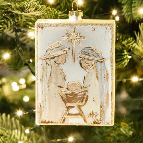 Holy Family Rustic &amp; Gold Ornament