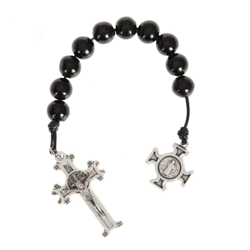 Black St. Benedict Decade Rosary With Jubilee Cross