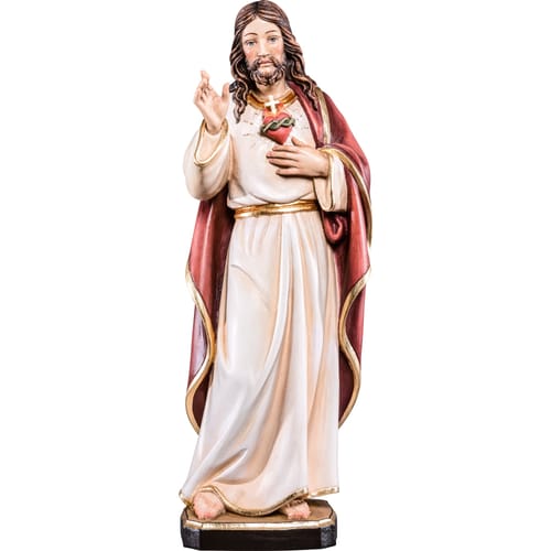 Antique Finish Italian Sacred Heart Statue - 23&quot;