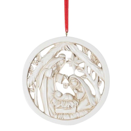 Holy Family Porcelain Look Nativity Ornament