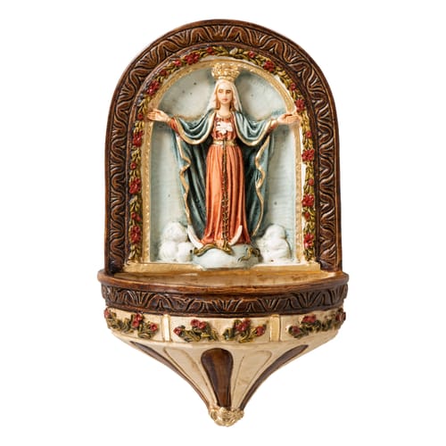 Italian Mary Mediatrix Holy Water Font