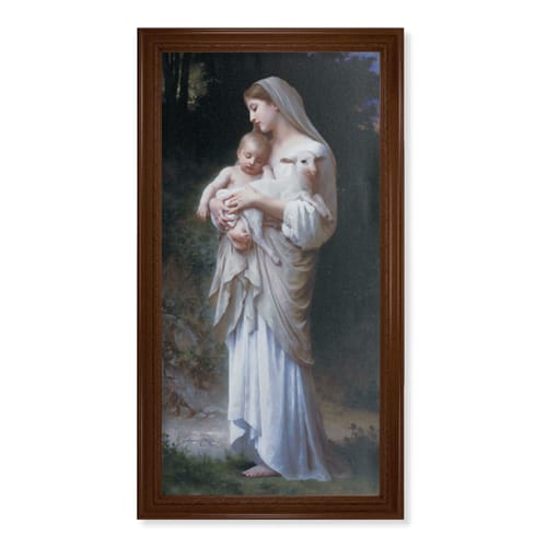 L' Innocence Walnut Finish Framed Print - 44&quot; X 24&quot;