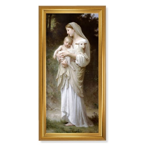 L' Innocence Gold Framed Print - 17&quot; X 33&quot;