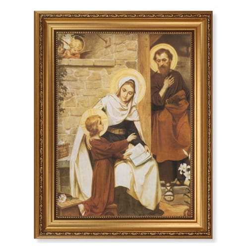 Gold Framed Holy Family In Nazareth Print - 15.5&quot; X 19.5&quot;