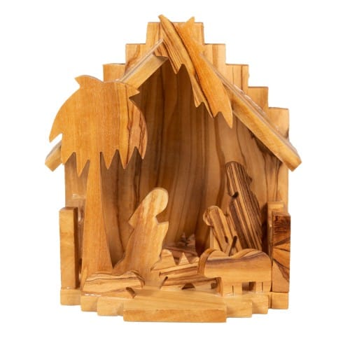 Miniature Olive Wood One Piece Nativity