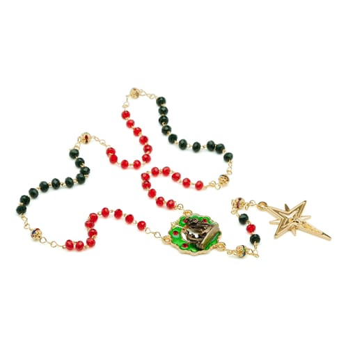 Glass Wreath &amp; Star Christmas Rosary