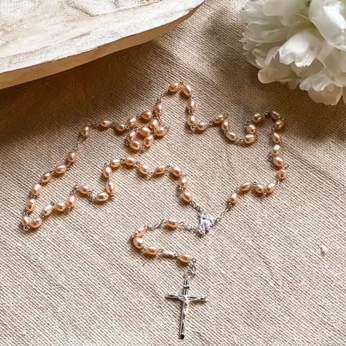 Blush Pearl Rosary