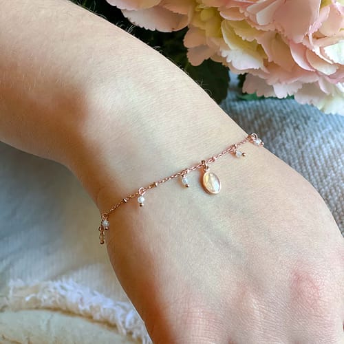 Rose Gold Over Sterling Marian Bracelet With Crystals