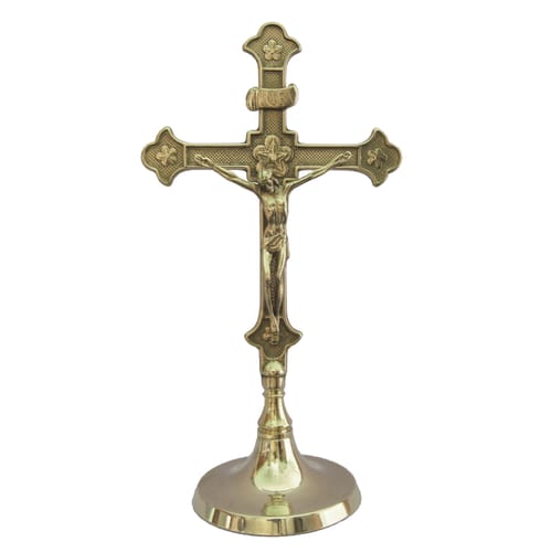 Brass Standing Crucifix, 11.5&quot;