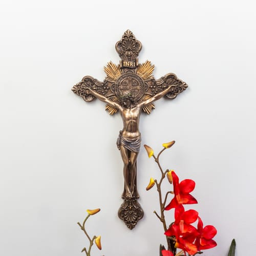 St. Benedict Sunburst Crucifix - 14&quot;