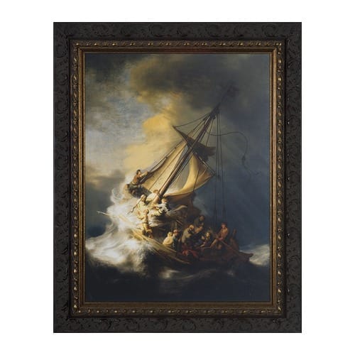 Storm At The Sea Of Galilee In Dark Ornate Frame