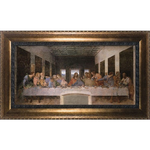 The Last Supper On Canvas W/ Bronze Frame