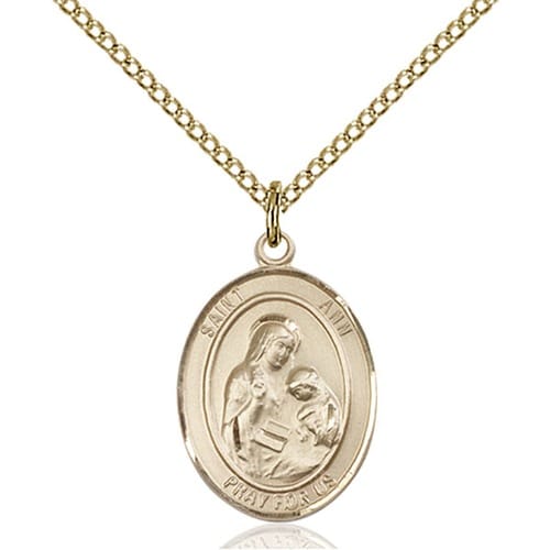 Gold Filled St. Ann Pendant W/ Chain