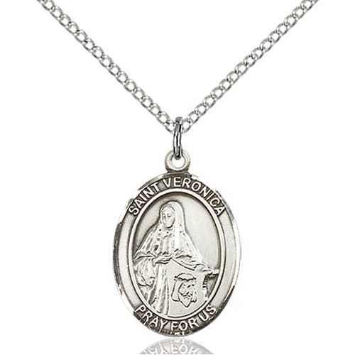 Sterling Silver St. Veronica Pendant W/ Chain