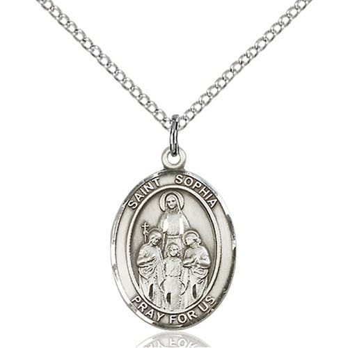 Sterling Silver St. Sophia Pendant W/ Chain