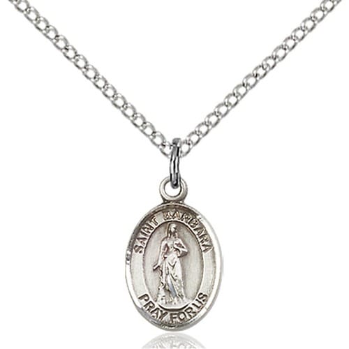 Sterling Silver St. Barbara Petite Pendant