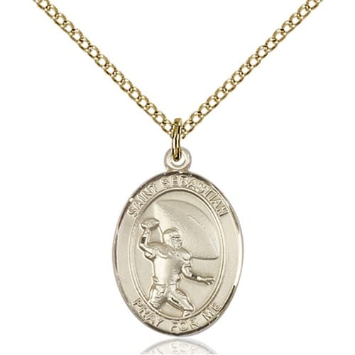 14kt Gold Filled St. Sebastian / Football Pendant