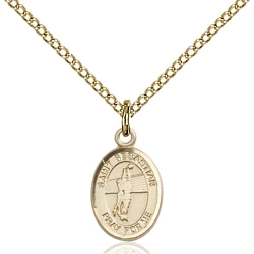 14kt Gold Filled St. Sebastian / Volleyball Petite Pendant