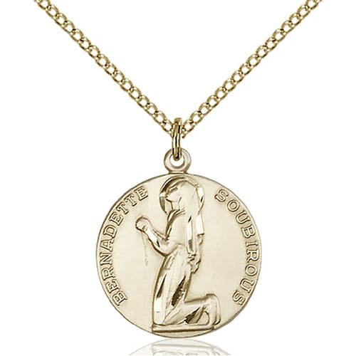 14kt Gold Filled St. Bernadette Pendant