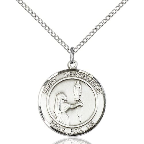 Sterling Silver St. Bernadette Pendant