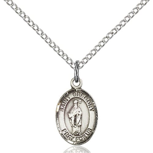 Sterling Silver St. Gregory The Great Petite Pendant