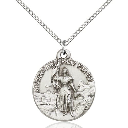 Sterling Silver St. Joan Of Arc Pendant