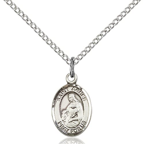 Sterling Silver St. Agnes Of Rome Petite Pendant