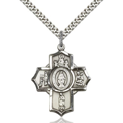 4-Way Sterling Silver Apparitions Cross Pendant