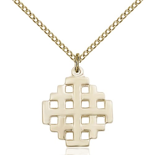 14kt Gold Filled Jerusalem Cross Pendant