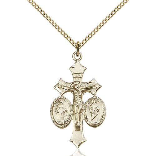 14kt Gold Filled Jesus, Mary &amp; Joseph Pendant