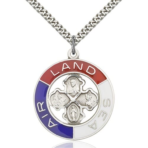 Sterling Silver Land, Sea, Air Pendant