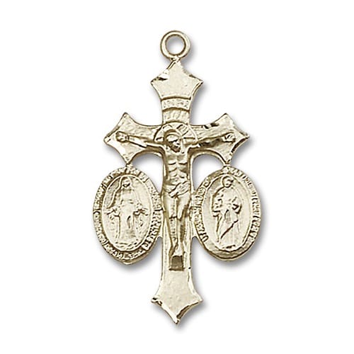 14kt Gold Jesus, Mary &amp; Joseph Medal