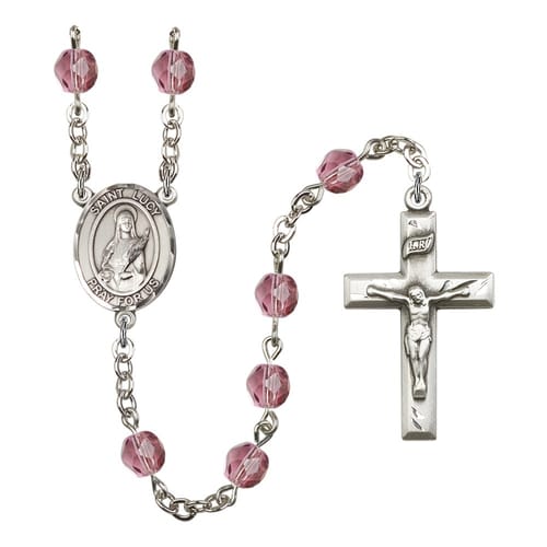 St. Lucy Purple February Rosary 6mm