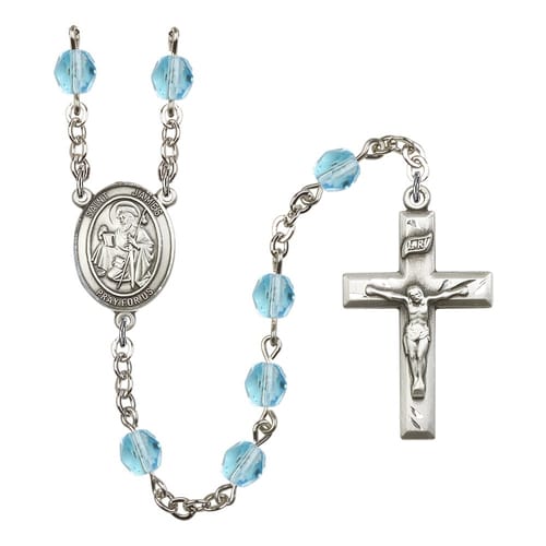 St. James The Greater Aqua Blue March Rosary 6mm