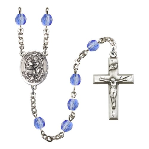 San Antonio Blue September Rosary 6mm