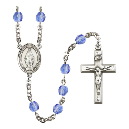 Miraculous Blue September Rosary 6mm