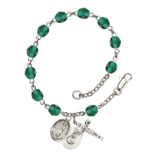 Our Lady Of Guadalupe Teal December Rosary Bracelet 6mm