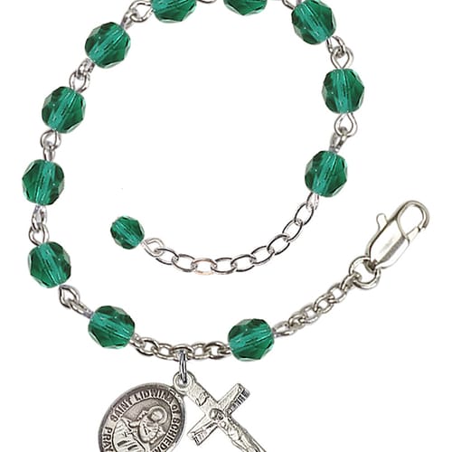 St. Lidwina Of Schiedam Teal December Rosary Bracelet 6mm