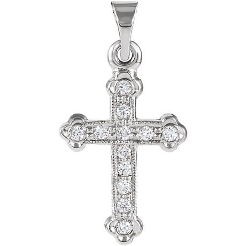 14kt White Gold Gold 16x10 Diamond Cross Pendant