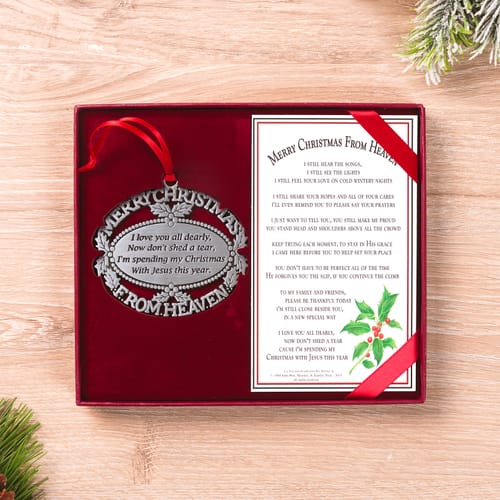 Merry Christmas From Heaven Ornament And Bookmark