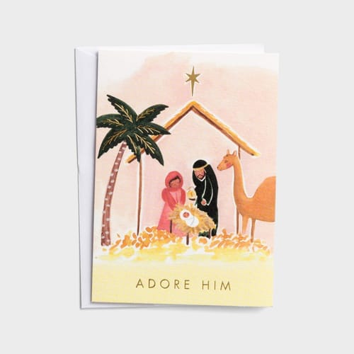 Miniature Adore Him Christmas Cards - Set Of 18