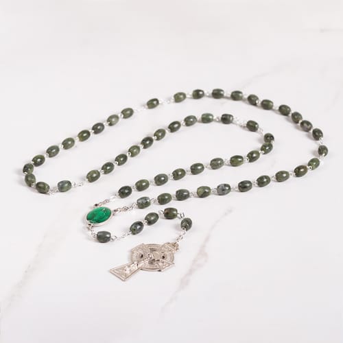 Connemara Marble Oval Bead Rosary