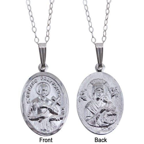 Sterling Silver St. Gerard Medal Pendant